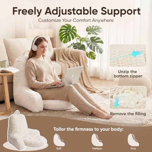 21"H Large Reading Pillow, Backrest Pillow with Floor Cushion Pillow