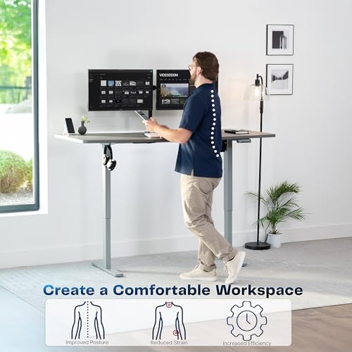 VIVO Dark Gray 71 x 30 in Standing Desk, DESK-KIT-1G7G