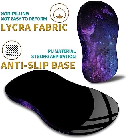 Hokafenle Ergonomic Mouse Pad Wrist Support with Massage Design, Wrist Rest Pain Relief Mousepad with Memory Foam&Non-Slip PU Base, Mouse Pads for Wireless Mouse & Desk (12x8 inch,Galaxy)