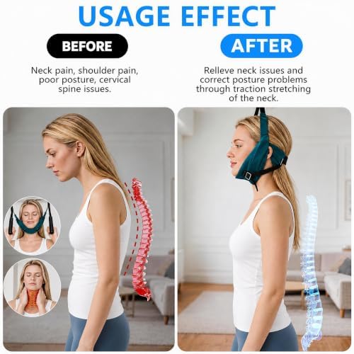 Neck Stretcher Cervical Traction Device, Over Door Design and Hook Design