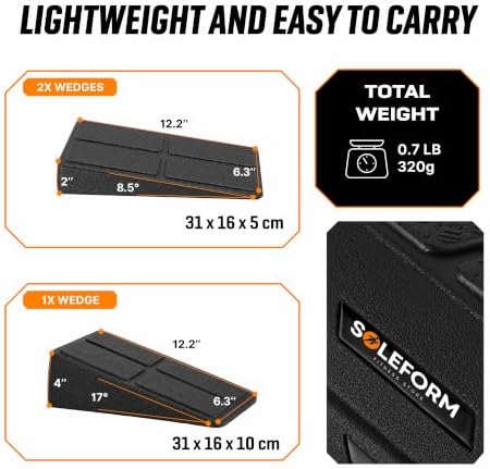 Heel Elevated Squat Wedge Block, 5 Adjustable Angles Weight Lifting Slant Board for Calf Stretching, Adjustable Lightweight Support for Mobility, Weight Lifting, Yoga and Home Gym Exercise