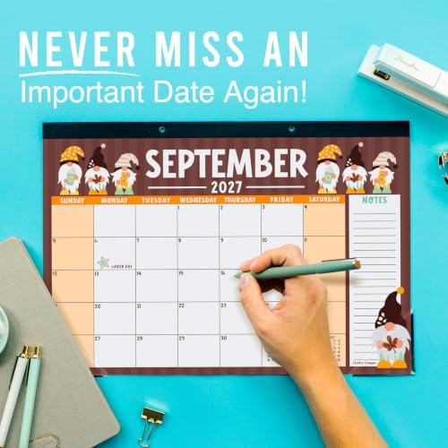 Large Desk Calendar 2027 - Desktop Calendar 2027-2028
