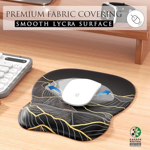 MROCO Ergonomic Mouse Pad with Gel Wrist Rest, 9.4 x 8.1 in, Golden Rise