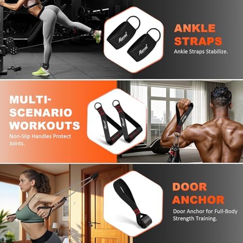 HPYGN Resistance Bands with Handles, 150 lb Exercise Bands for Home Workout