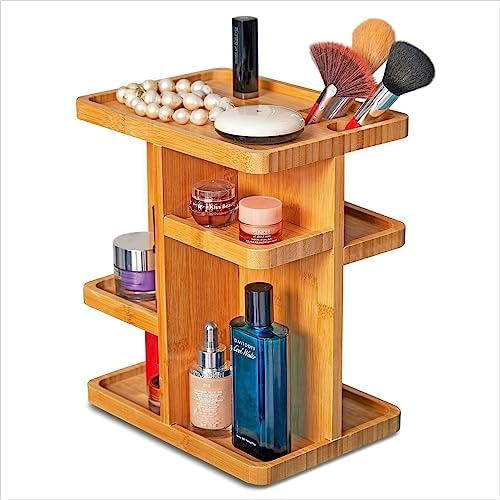 Bamboo 360° Rotating 12" Makeup Organizer, Cosmetic Organizer (Pack of 2)