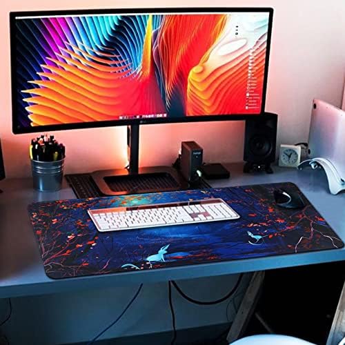 Large Gaming Mouse Pad with Stitched Edges,[27.5x11.8In] Extended Mouse Pad with Non-Slip Natural Rubber Base for Gamer/Desktop/Office/Home 70x30 Forest07