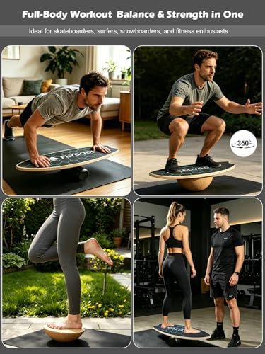 Balance Board for Adult with Adjustable Stoppers: 3 Modes Wobble Board with Roller Exercise Balancing Stability Trainer for Improve Balance Non Slip Surface