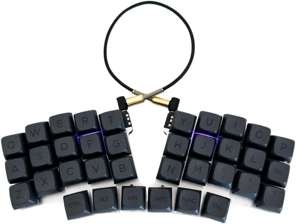 Split Ergonomic Mechanical Keyboard, Powered by QMK, Keyboard Comes Fully Assembled with MX Switch Support, 36-Key Layout, USB-C Connectivity, 28 Extra Keycaps & Switches Included