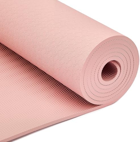 Amazon Basics 1/4 Inch Thick TPE Exercise Yoga Mat with Carrying Strap