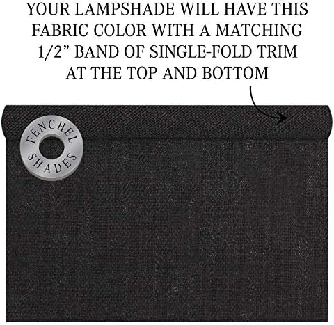 FenchelShades.com Lampshade 6" Top Diameter x 10" Bottom Diameter x 8" Slant Height 6x10x8" with Spider Attachment Diameter 0.4 Inch for Lamps with a Harp (Designer Linen Black)