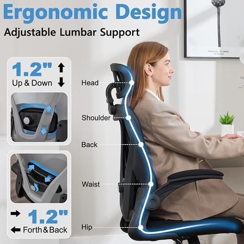 Office Chair, Ergonomic Computer Desk Chair with 3D Headrest