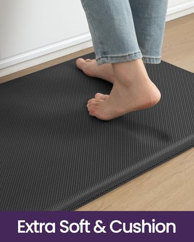 DEXI Anti Fatigue Kitchen Floor Mat Cushioned Standing Runner 39x20, Black