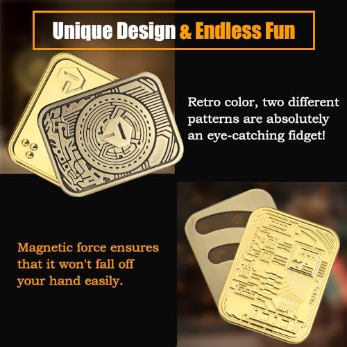 Cool Chip Fidget Slider for Kids, Fidget Toys Adults Metal Magnetic Fidgets Desk Toys, EDC Gadgets Anxiety Stress Relief Desk Toys, Tools for Adults Mens Gifts for Him & Dad, Boyfriend