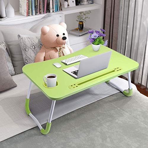 Slendor Foldable Lap Desk with Cup Holder for Bed, Couch, Floor