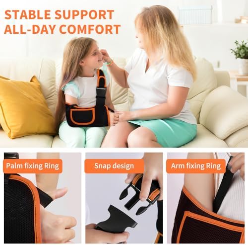 Kids Arm Sling Shoulder Immobilizer, Rotator Cuff Support Brace