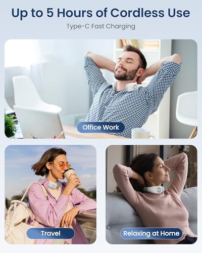 COMFIER FSA Eligible Cordless Neck Massager for Pain Relief Deep Tissue, Vibration Travel Massager,Portable HSA Neck Massager for Office, Mothers Day Gift