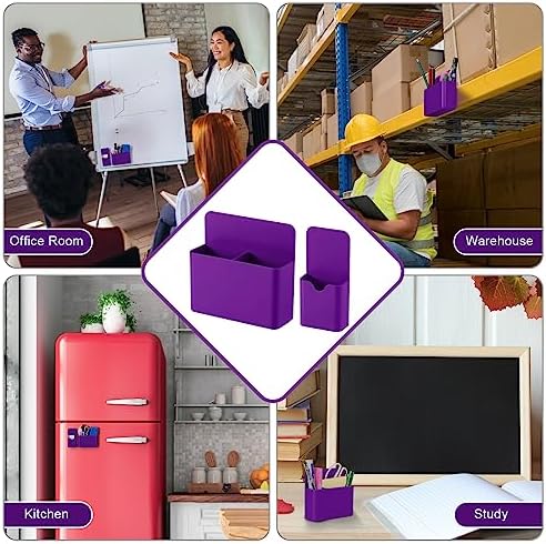 KITANIS Magnetic Pen Holder,2 Pack Magnetic Dry Erase Marker Holder with Generous Compartments,Strong Magnet Storage Marker Pen Pencil Organizer for Refrigerator,Whiteboard,Locker Accessories