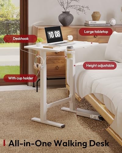SANODESK 32''x20'' Gas-Spring Lifting Mobile One-Piece Standing Desk