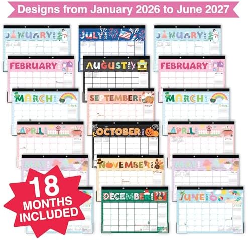 Large Desk Calendar 2026 - Desktop Calendar 2026-2027