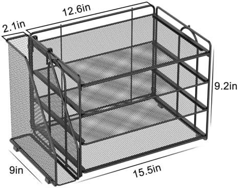 Spacrea 4-Tier Paper Organizer for Desk with File Organizer
