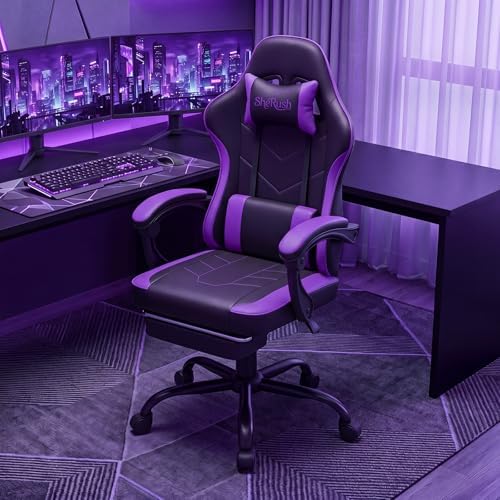 Ergonomic Gaming Chair with Footrest Video Game Chair Reclining