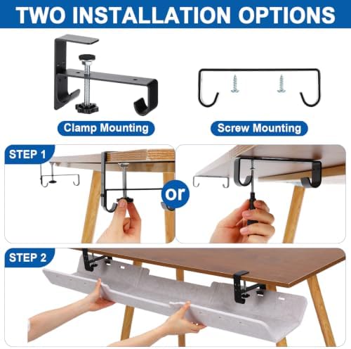 Chumia Under Desk Cable Management Tray No Drill, Beige, 48 Inch