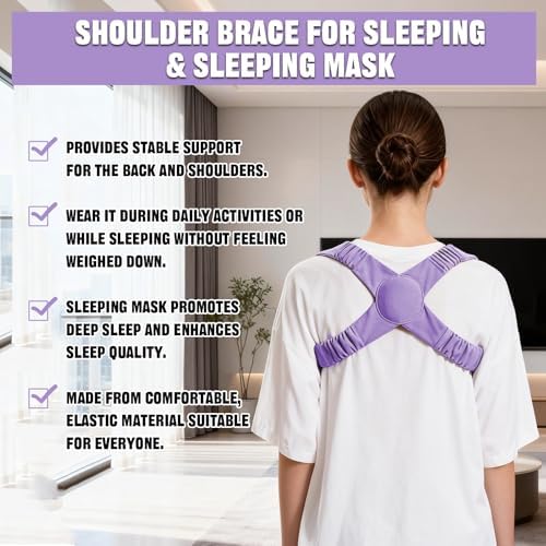 Shoulder Brace for Sleeping & Sleeping Mask, Provide Nighttime Support