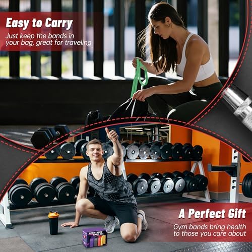 4-Level Resistance Bands for Working Out, Pull Up Assistance Bands