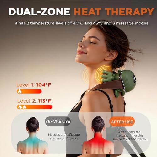 Neck Massager with Heat Cordless Neck and Shoulder Massager