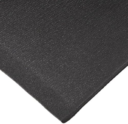 NoTrax T42 Standard PVC Safety/Anti-Fatigue Comfort Rest Ribbed Foam, for Dry Areas, 4' Width x 6' Length x 3/8" Thickness, Coal