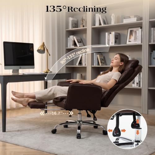 Big and Tall Executive Criss Cross Office Chair with Footrest Flip Armrest