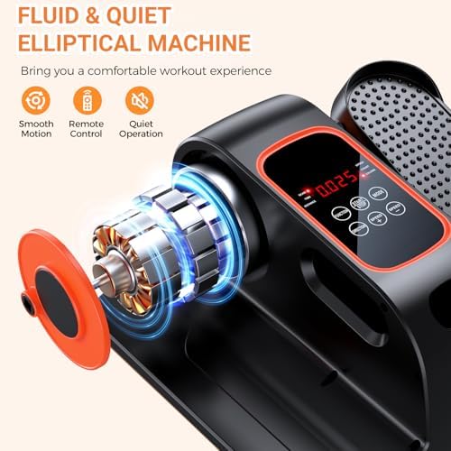 Under Desk Elliptical, Elliptical Leg Exerciser for Seniors, Home Portable Elliptical with Remote Control and 12 Adjustable Speeds, Electric Seated Pedal Exerciser