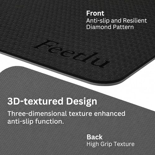 Extra Thick 10mm Yoga Mat, 72" x 24", Non-Slip with Carry Strap