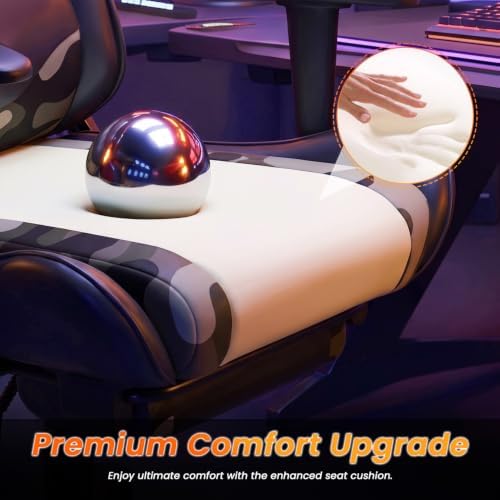BestOffice Massage Gaming Chair with Footrest, Office Desk Chair, Camo