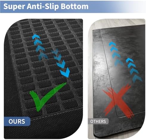 UKISS 9/10 Marble-Pattern Extra Thick Cushioned Kitchen Mat, Non-Slip Waterproof Comfort Memory Foam Standing Desk Mat, Ergonomic Anti Fatigue Floor Mat for Kitchen, Office (Teal, 20" X 32")