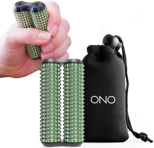 ONO Roller - Handheld Fidget Toy for Adults | Help Relieve Stress, Anxiety, Tension | Promotes Focus, Clarity | Compact, Portable Design (Acupressure, Junior Size - Aluminum)