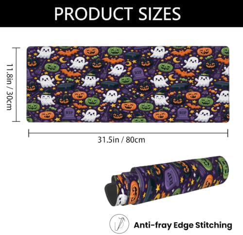 Halloween Large Mouse Pad Non-Slip Rubber Long Gaming Desk Mat