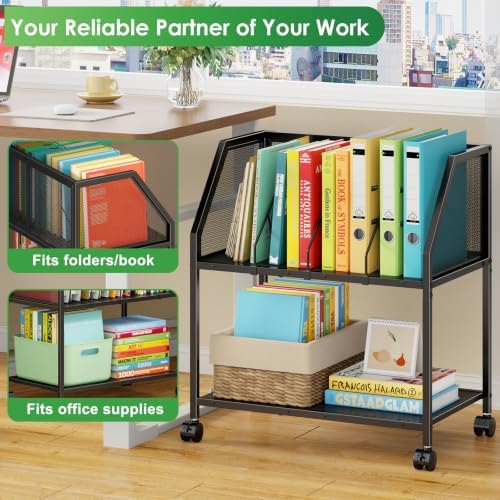 Sbanmao Rolling File Cart with Adjustable Dividers, Mobile File Cabinet