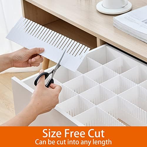 40Pcs Drawer Dividers, 14.96" x 2.76", Thin, DIY Plastic Drawer Separators, Large Adjustable Dresser Drawer Organizer for Clothes, Bedroom, Bathroom, Kitchen Cutlery, Desk, Office Storage