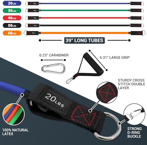 TheFitLife Resistance Bands Set with Handles, Door Anchor and Ankle Straps