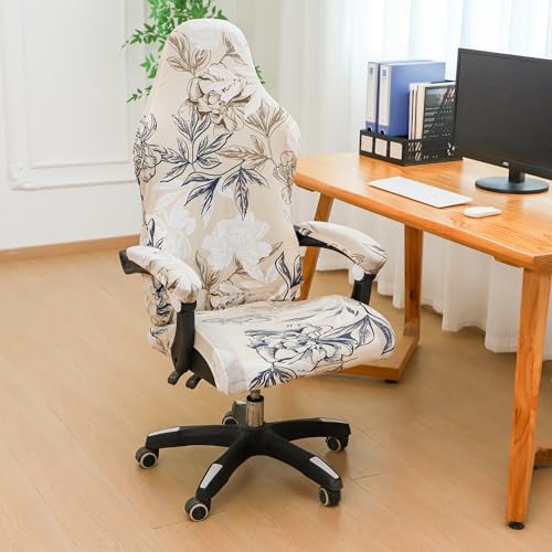 FORCHEER Gaming Chair Cover with Armrest Covers Floral 4 Pieces Stretch Racing Computer Chair Slipcover Set Washable