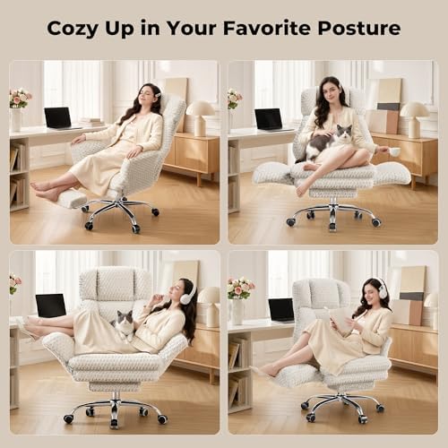 Big and Tall Office Chair with Foot Rest & Flip Armrests