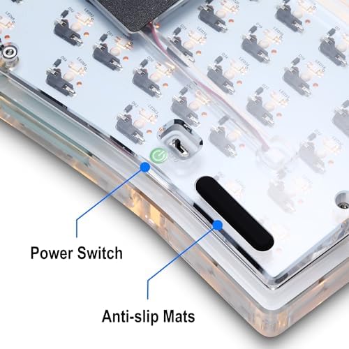 SurnQiee Programmable Bluetooth & Wired Mechanical Keyboard with Backlight, QMK Compiled Crystal Wireless, Hot-Swappable Silent Switch, Ergonomic 70% Layout