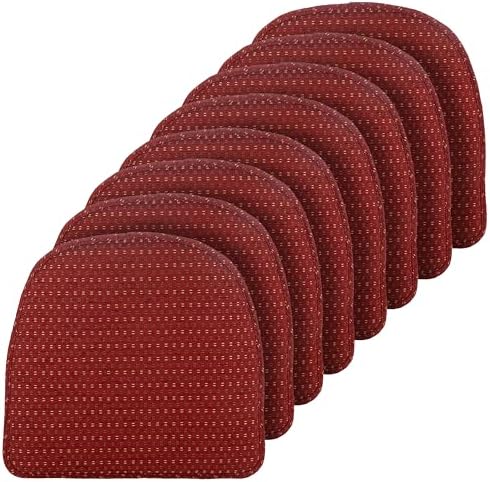 Klear Vu Raindrop The Gripper Non Slip Chair Cushions, Soft & Comfortable Seat Pad, Sitting Pillow for Kitchen, Dining or Office, 8 Count (Pack of 1), 01 Red