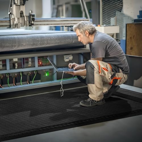 Anti Fatigue Mats Industrial 2' x 3' 15/16" Thick Ergonomic Standing Mat Commercial Heavy Duty Diamond Plate Shop Floor Mat Helps Relieve Back and Leg Soreness
