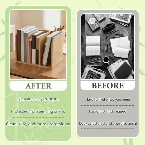Novabright Bamboo Wooden 3-compartment File Magazine Holder, Suit for B5