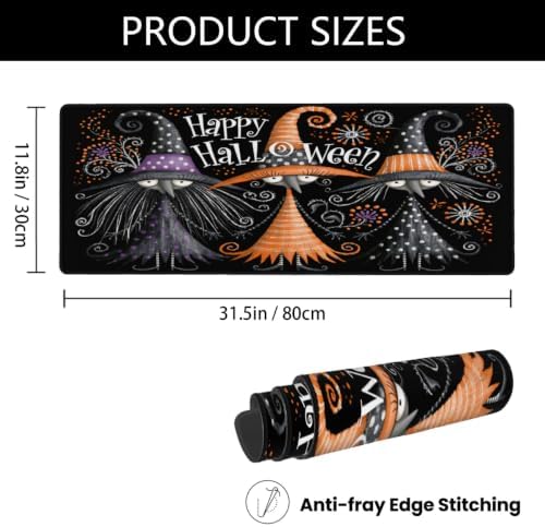 Halloween Large Mouse Pad Non-Slip Rubber Long Gaming Desk Mat