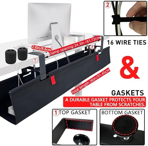 ManagementAHOMO Under Desk Cable Management No Drill