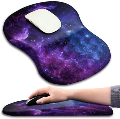 Mouse Pad Wrist Support, Ergonomic Mouse Pad with Massage Dot, Comfortable Computer Mouse Pad for Laptop, Wrist Rest Pain Relief Mousepad with Non-Slip PU Base for Office & Home, 12 x 8 in
