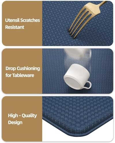 Color&Geometry Wide Kitchen Floor Mat 24x94 Anti Fatigue Easy Clean, Blue